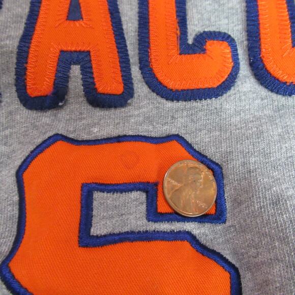 Syracuse Hoodie Mens 2XL Gray Sweatshirt Sports Orange Football Logo Grunge e5 - Picture 4 of 11